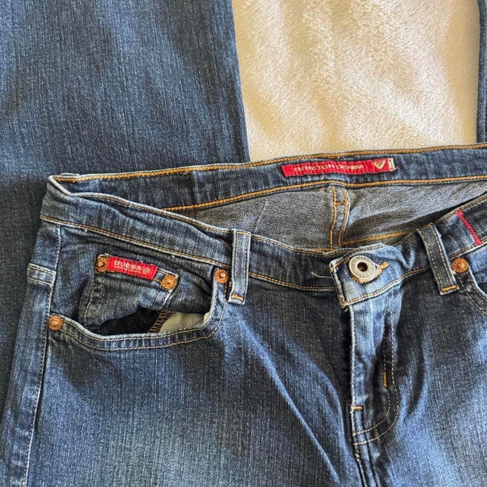 Y2K vintage Guess no back pocket bootcut flared jeans boho grunge - Picture 4 of 8